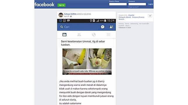 Pesan Berantai Buah Disuntik Darah HIV/AIDS adalah Hoaks
