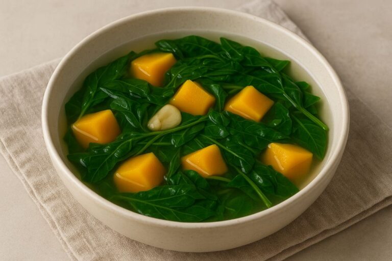 Resep Sayur Bening Bayam & Labu Kuning dengan Garam Laut
