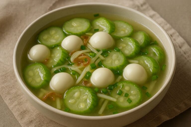 Resep Sup Oyong dan Telur Puyuh (Rendah Kalium & Fosfor)